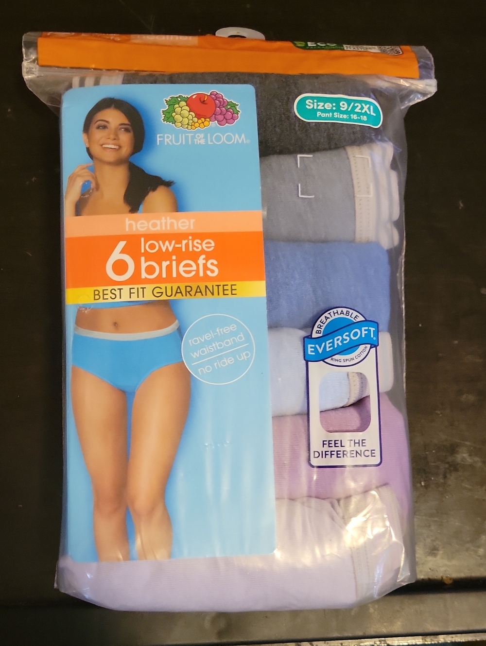 Fruit of the Loom Heather 6-Pack Low-Rise Briefs - Light Blue. B5 - Picture 2 of 2